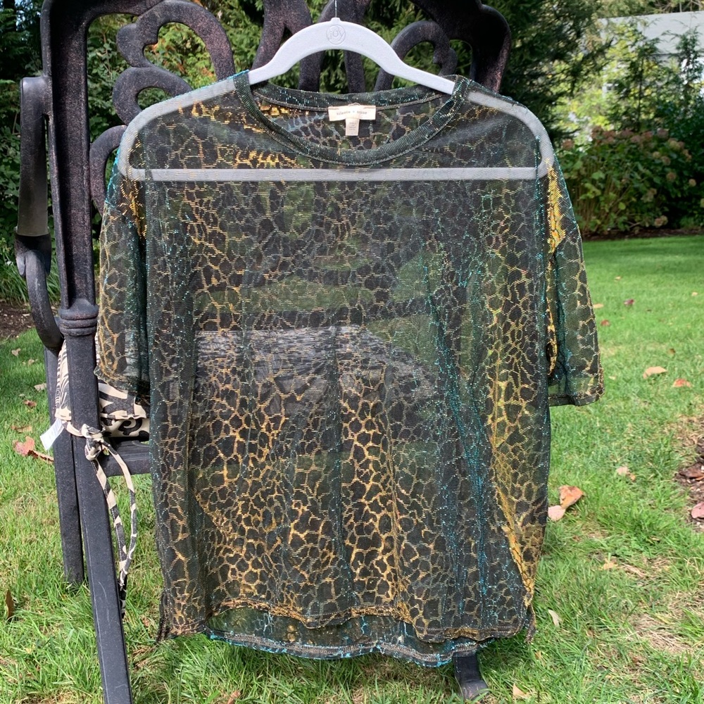 Sheer leopard print top